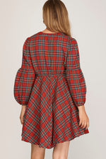 Plaid Print Dress