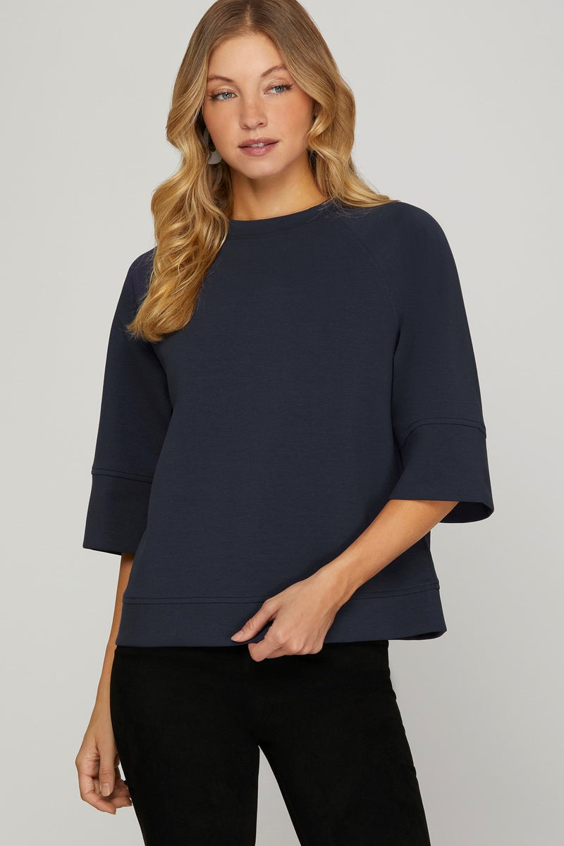 Sky Scuba Knit Top