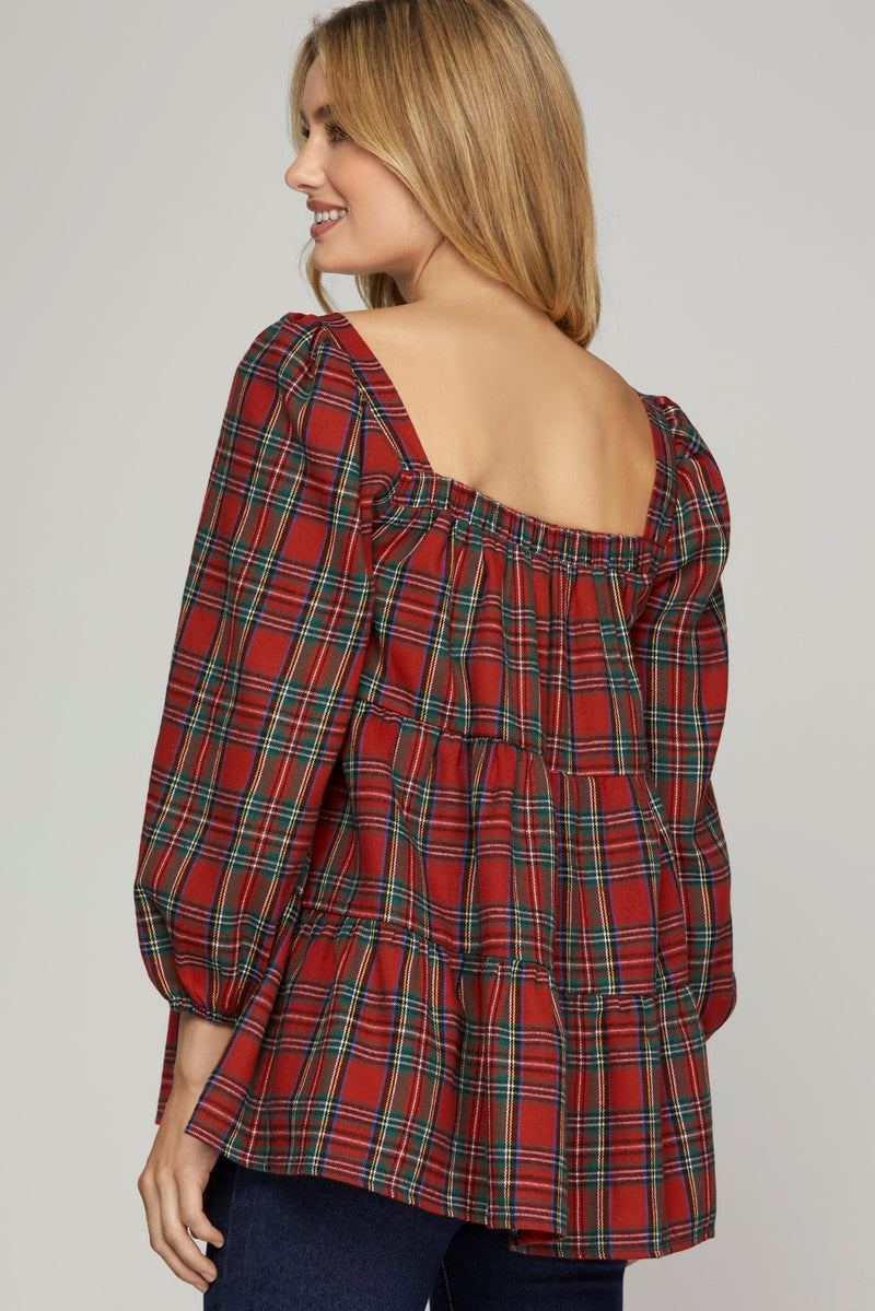 Square Plaid Top