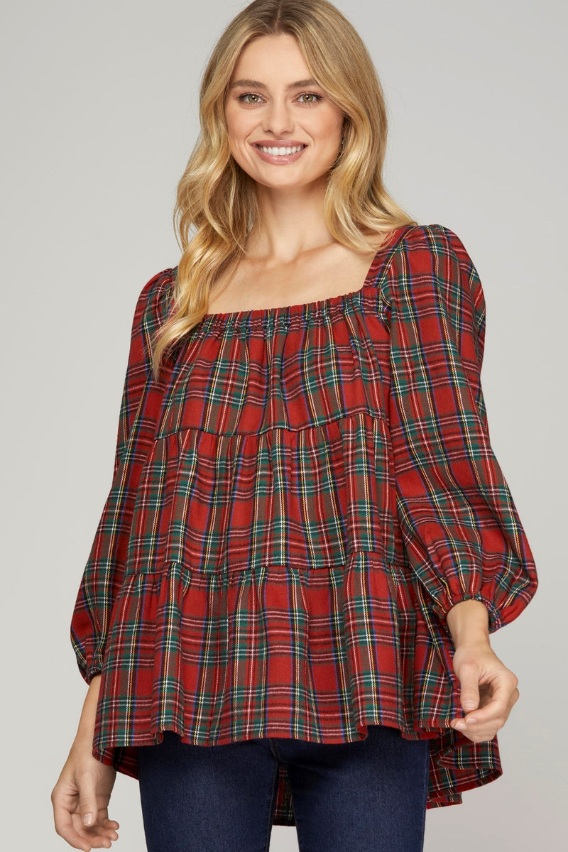 Square Plaid Top