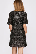 Sequin Wrap Dress