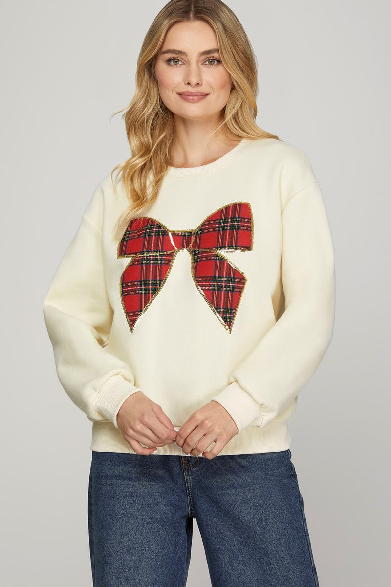 Plaid Bow Sweater