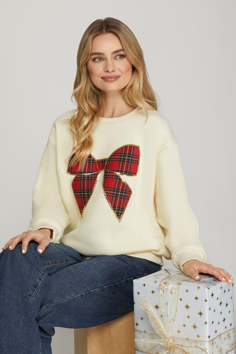 Plaid Bow Sweater