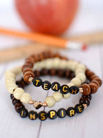 Teach Inspire Word Bracelet
