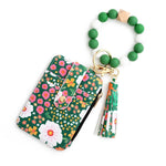 Silicone Beaded Floral Wallet Card Holder