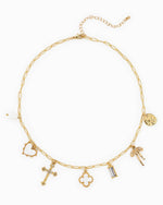 Clover Multi Gold Charm Necklace