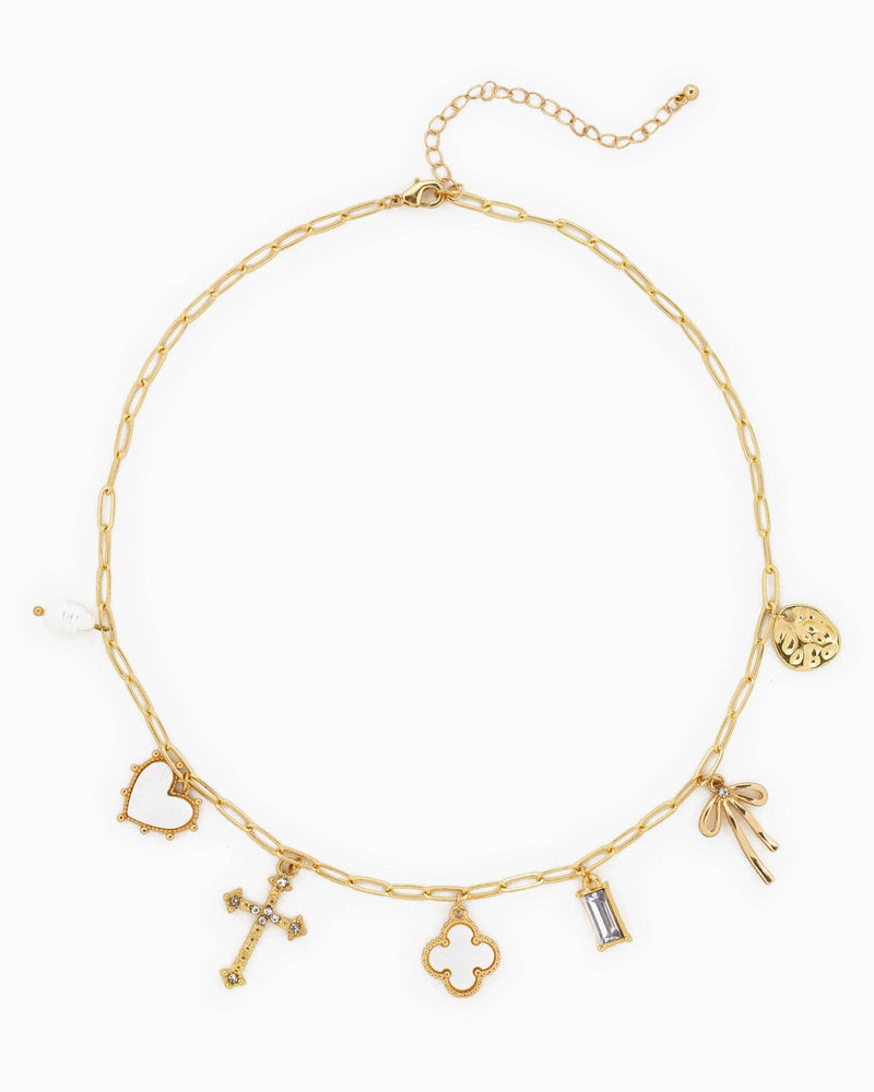 Clover Multi Gold Charm Necklace