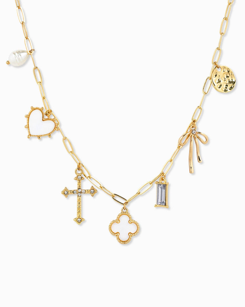 Clover Multi Gold Charm Necklace