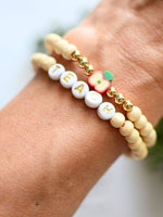 Wood Beaded Teacher Bracelet Stack