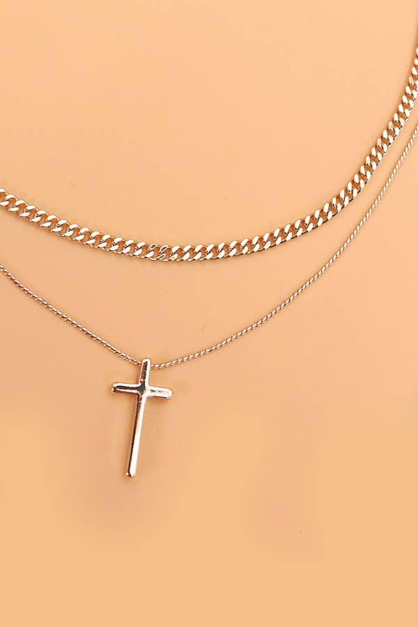 Multi-Chain Cross Necklace