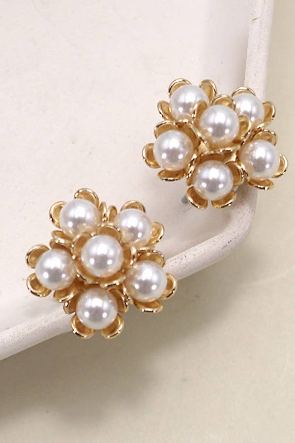 Flower Pearl Studs