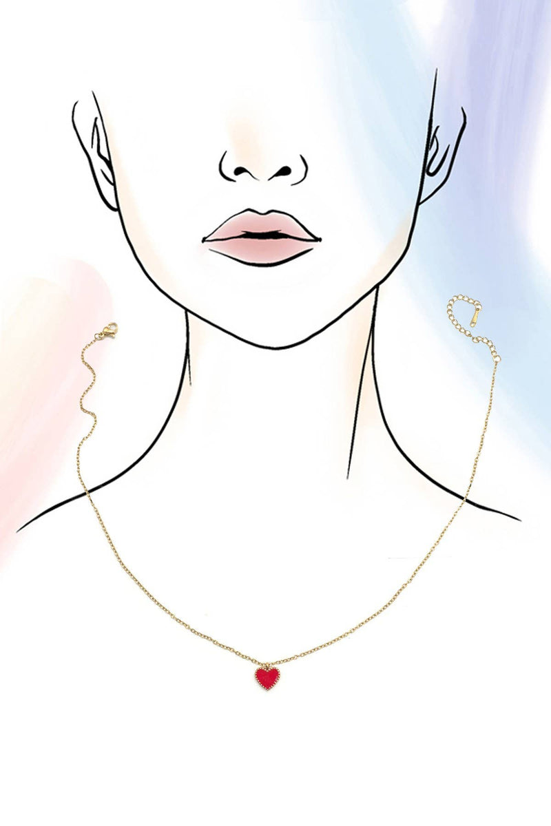 White Heart Necklace