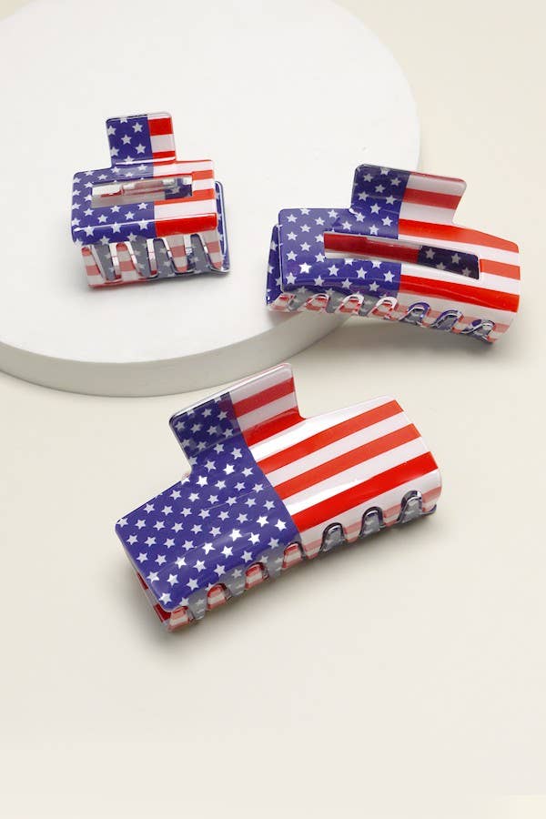 MEDIUM - Flag Print Claw Clip – Ella Mae's Boutique