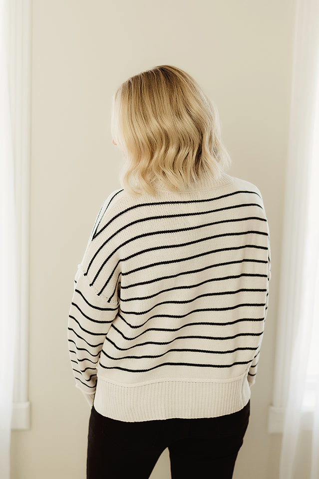 Stripe Mock Split Sweater