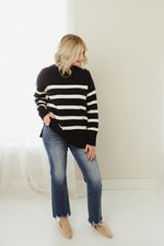 Stripe Oversized Crew Sweater