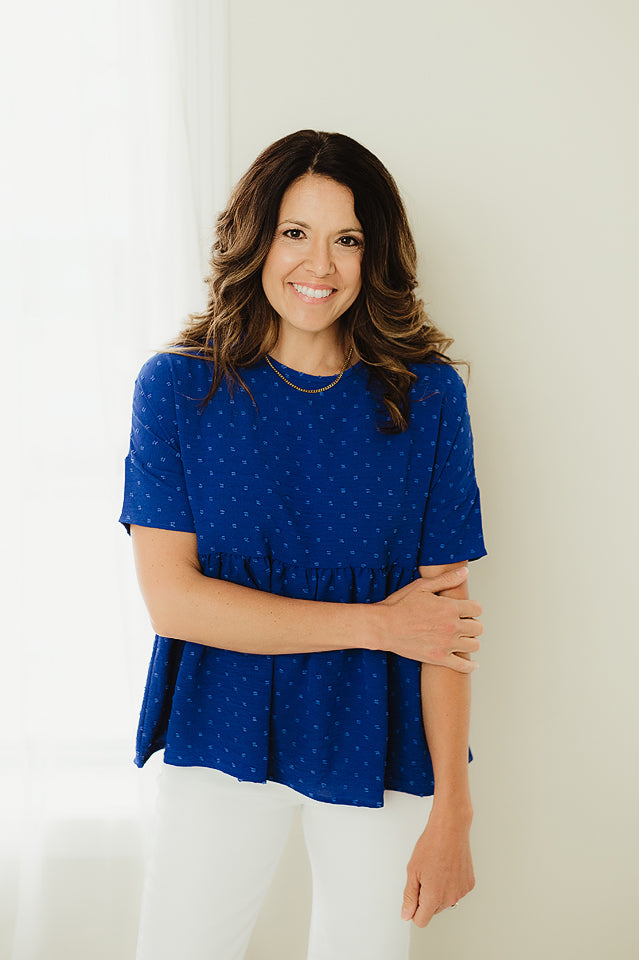 Textured Peplum Top
