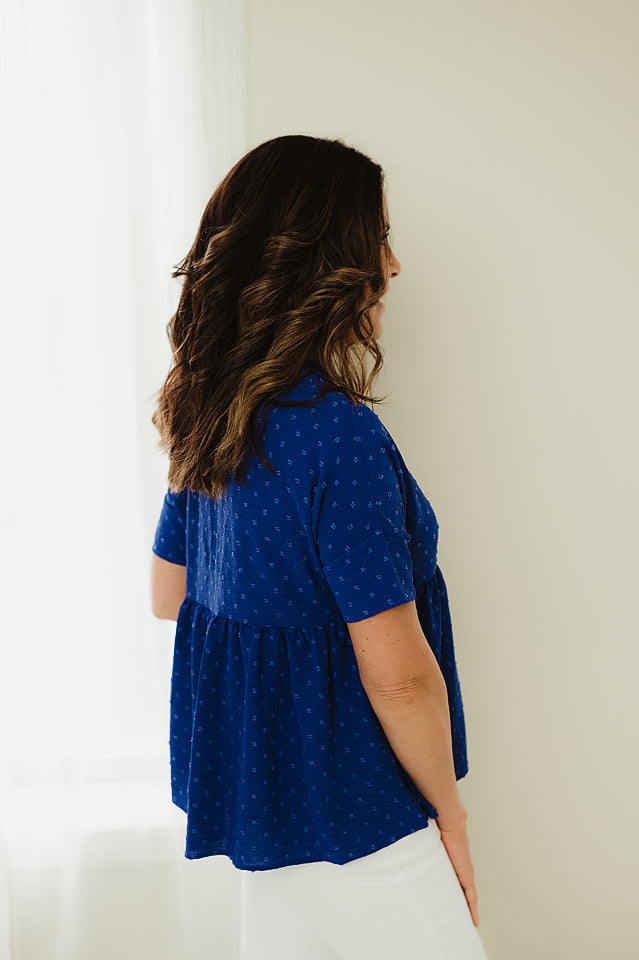 Textured Peplum Top