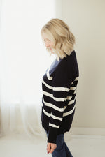 Stripe Oversized Crew Sweater