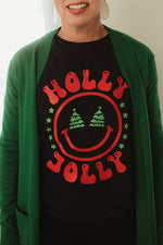 Holly Jolly Smile Graphic Crewneck
