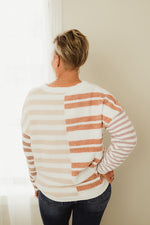 Stripe Blocked Slouchy Sweater