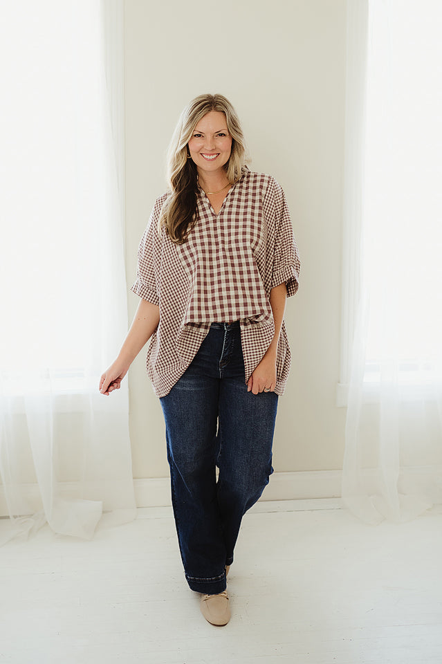 Gingham Grace Blouse
