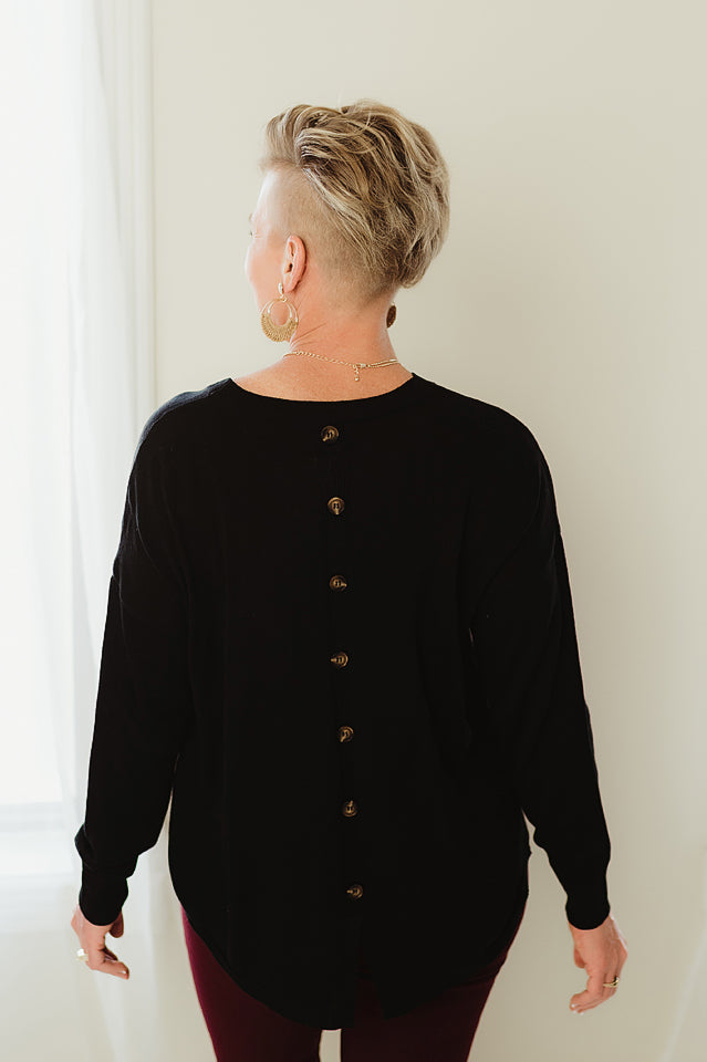 Back Buttoned Sweater