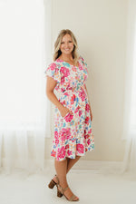 Notch Floral Fit and Flare