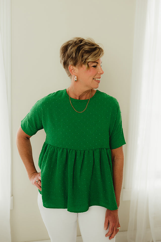 Textured Peplum Top