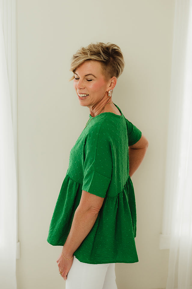 Textured Peplum Top