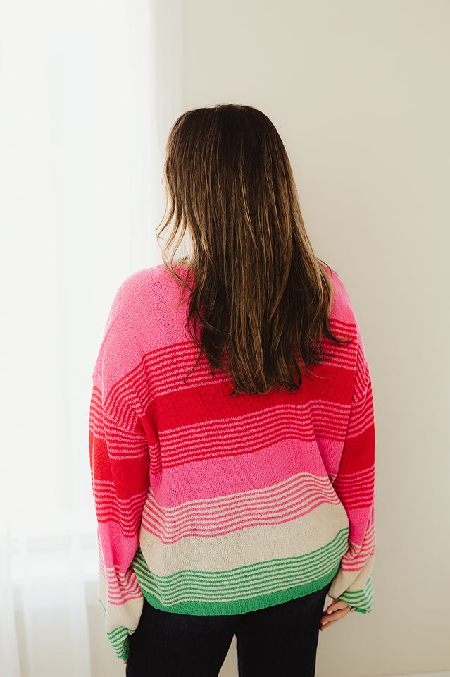 Colorful Stripe Low Gauge Sweater