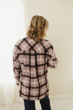 Purple Plaid Shirt Jacket