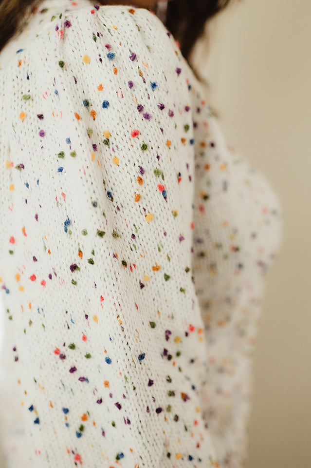 Colorful Dots Cable Knit Sweater - Main Image