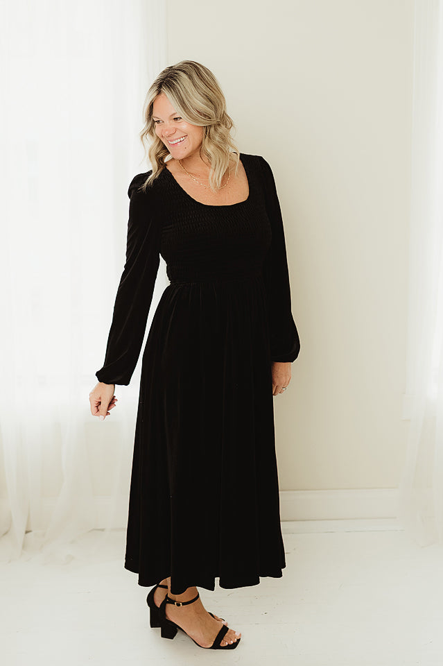Velvet Long Sleeve Dress