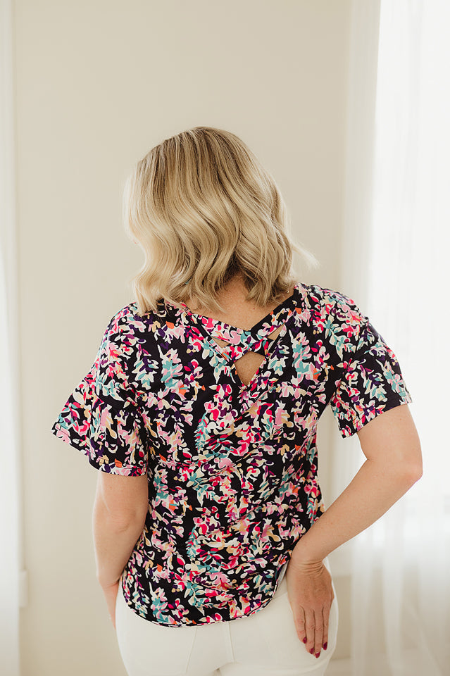 Multi Abstract Floral Top