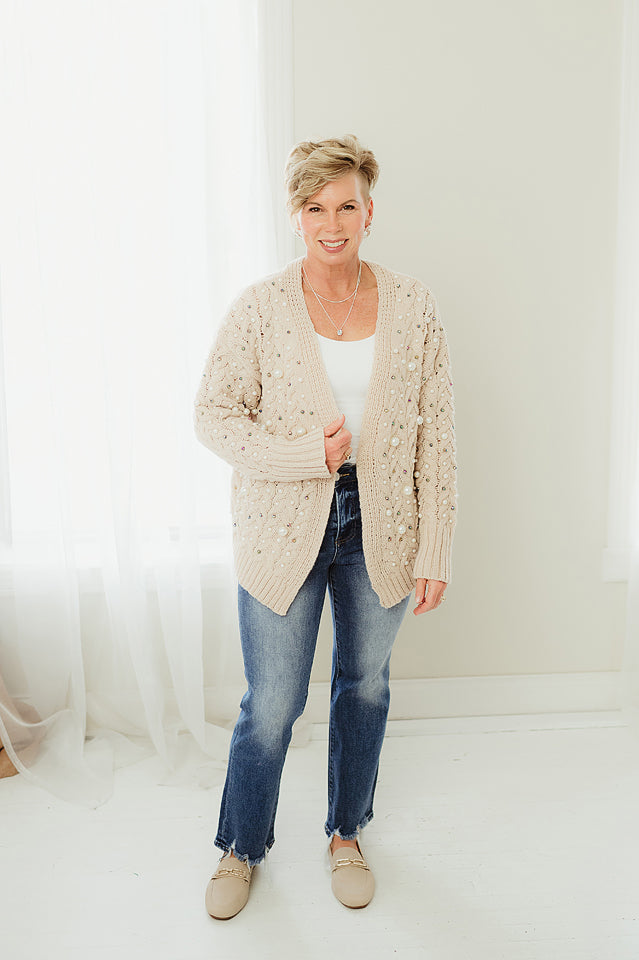 Pearl Embellished Cardi