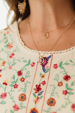 Sleeveless Floral Embroidered Top