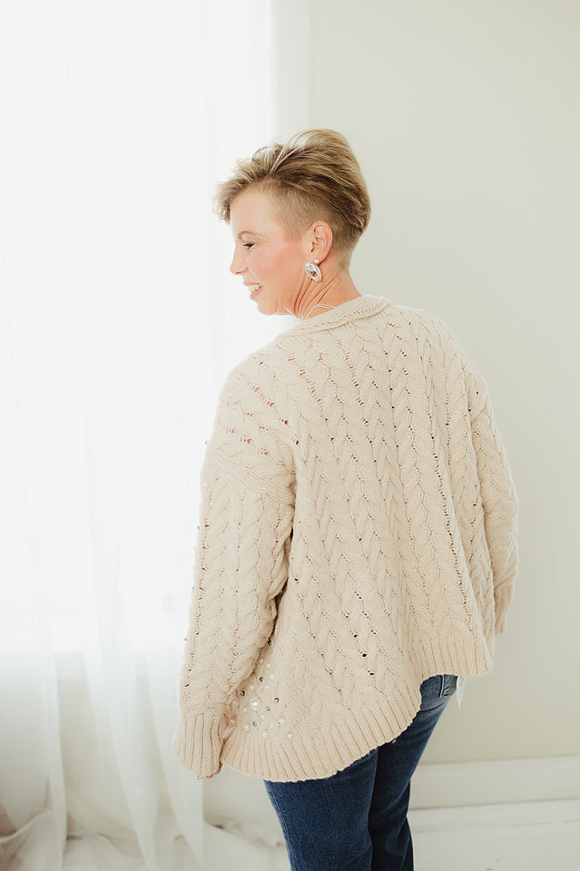 Pearl Embellished Cardi