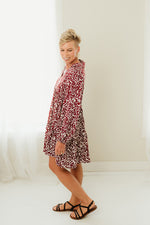 Two Tone Print Tiered Dress