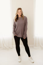 Slouchy Waffle Pullover