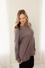 Slouchy Waffle Pullover