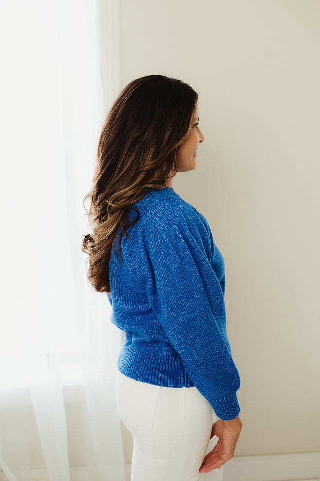 Melange Puff Sleeve Sweater