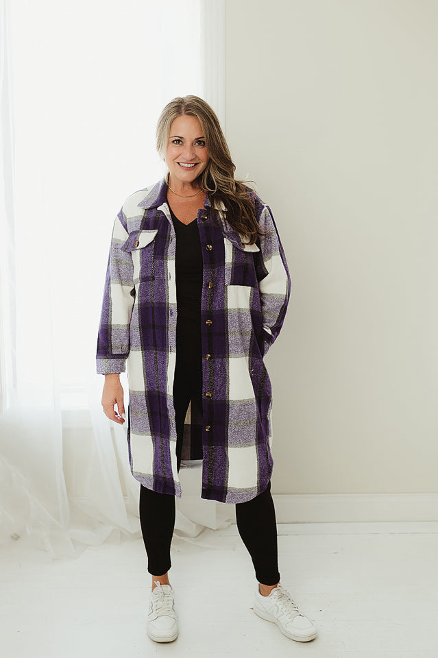 Purple Plaid Shacket