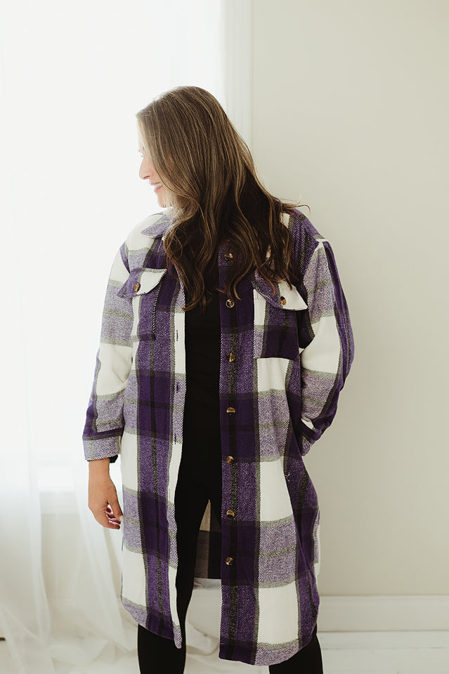 Purple Plaid Shacket