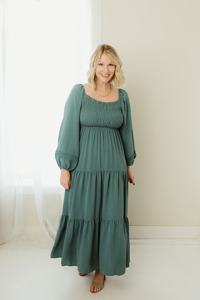 Puff Sleeve Maxi Dress