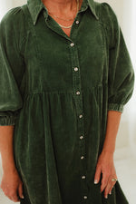 Corduroy Button Down Dress