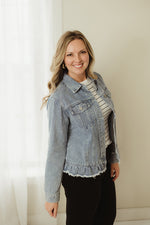 Ruffle Denim Jacket