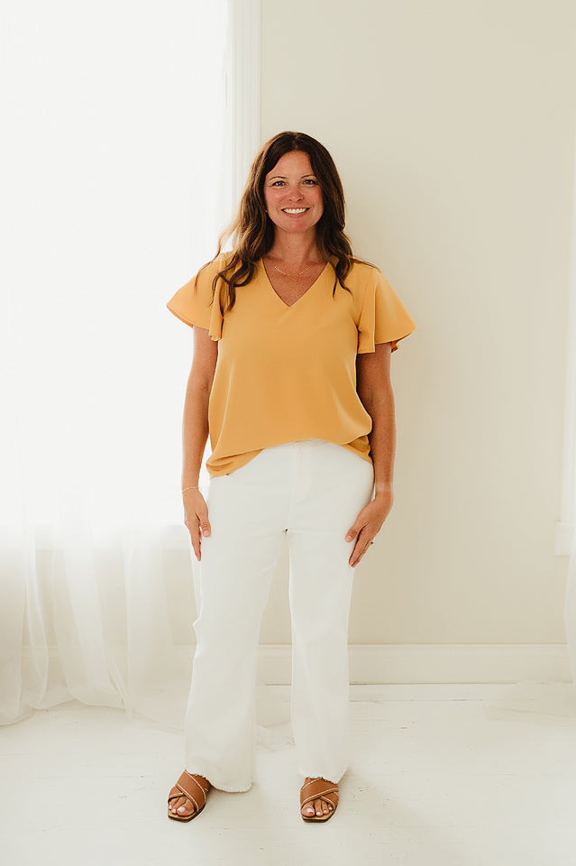 Flutter V-Neck Top