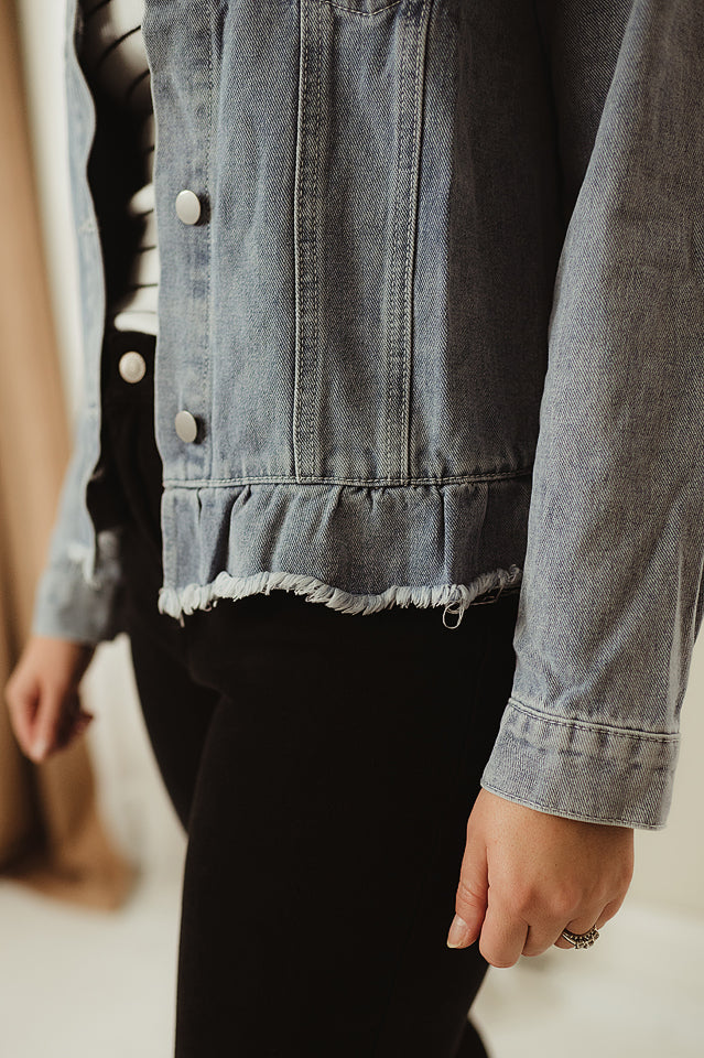 Ruffle Denim Jacket