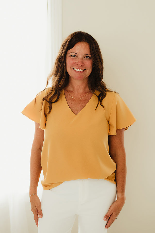 Flutter V-Neck Top