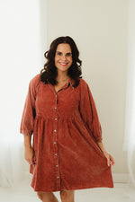 Corduroy Button Down Dress